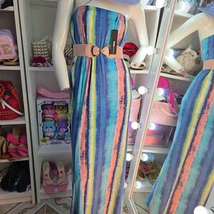 Colorful Striped Maxi Dress